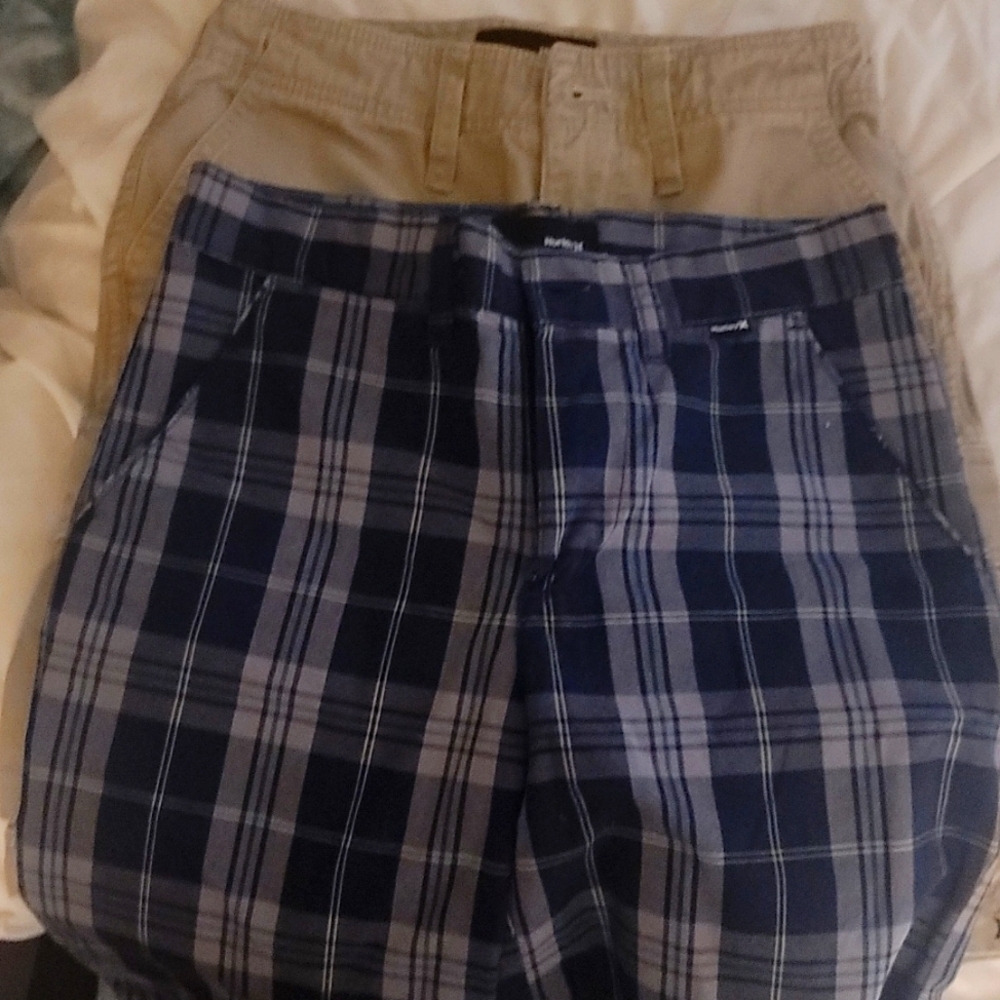 2 pairs of hurley shorts.